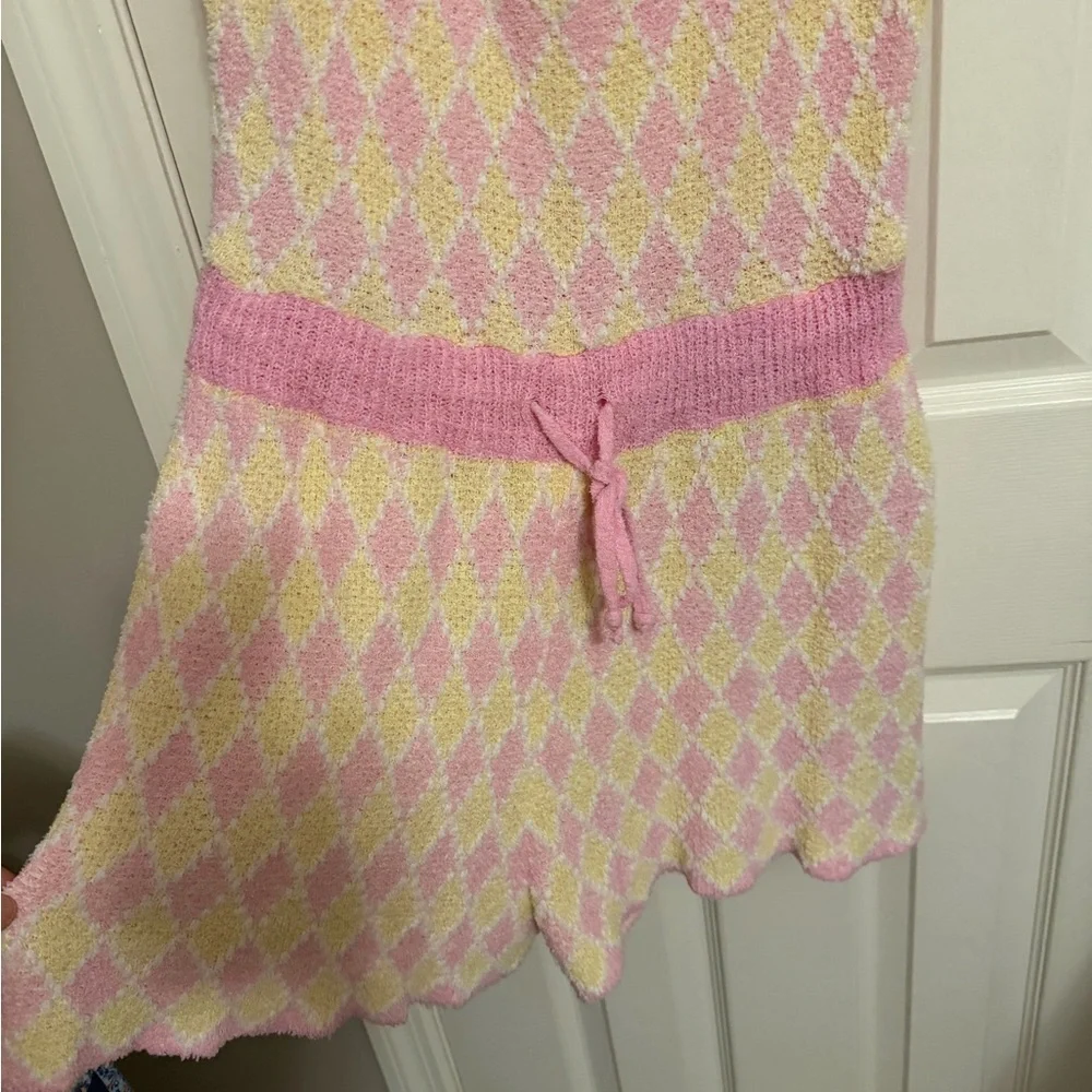 Free People Dream Diamonds pink combo romper L